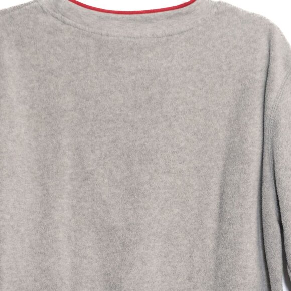 Disney Size XL Mickey Mouse Winter Graphic Fleece Sweatshirt Gray Red Trim - Picture 7 of 8